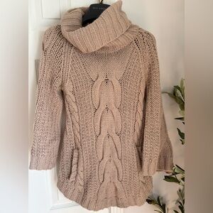 bebe Taupe Cowl Neck Sweater